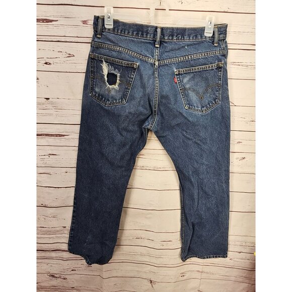 Levi's Bootcut 517s Size 36 x 30 Men's Denim Blue Jeans - Picture 4 of 14